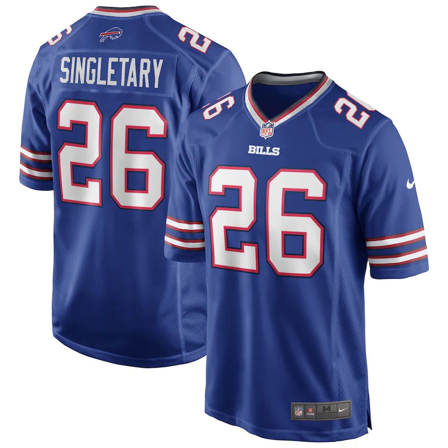 Men Buffalo Bills 26 Devin Singletary Nike Royal Game NFL Jersey